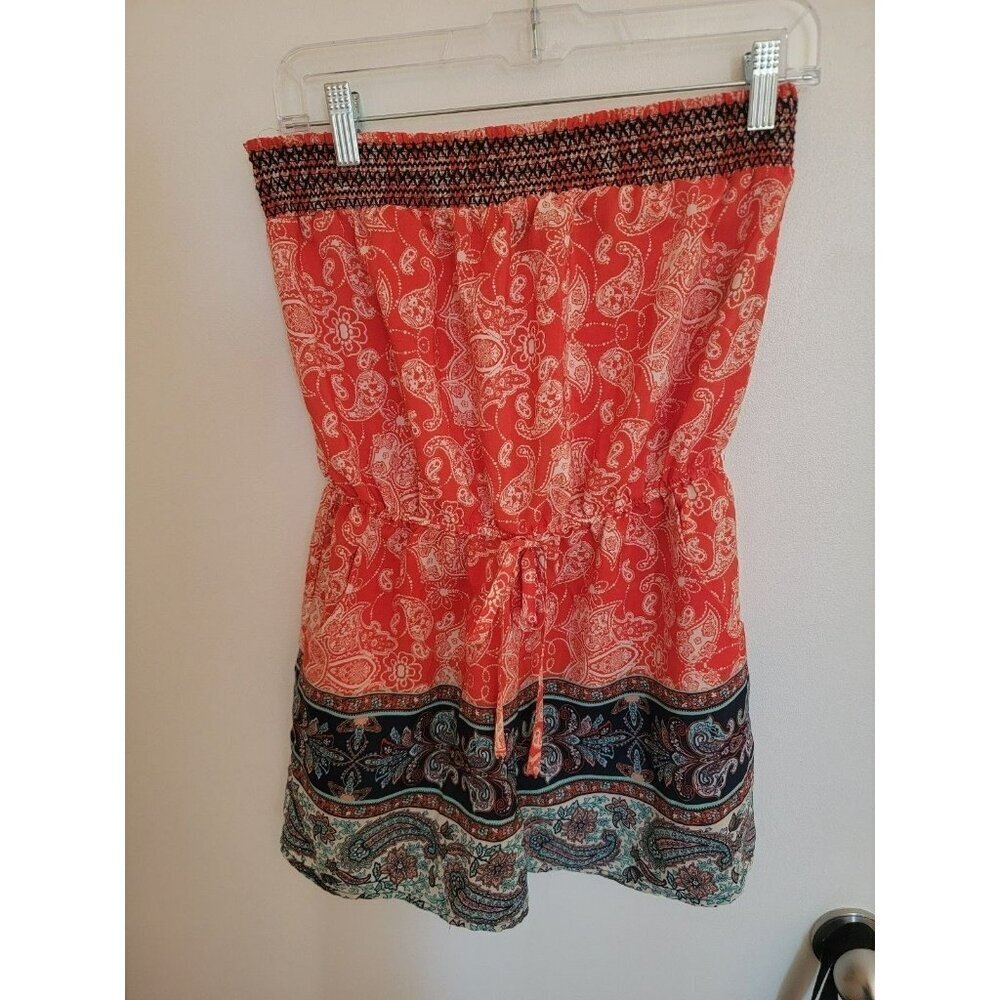 BeBop Romper Womens Size Medium Paisley Red Blue Festival Concert Fairy Angel